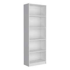 Vinton 4-Tier Bookcase with Modern Storage for Books and Decor, White -Office