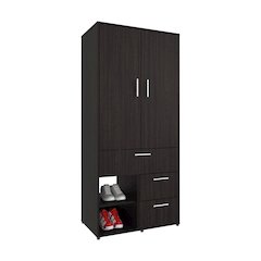 Riverdale Armoire, 2 Doors, 3 Drawers, 2 Shelves, 6 Legs, Black Wengue