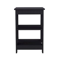 3-Tier End Table/Nightstand, Side Table for Small Space, Black