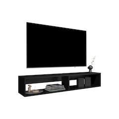 Lakes TV Stand with 2 Shelves, Black