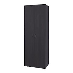 Lisle Armoire, 2 Doors, 2 Shelves, Black Wengue