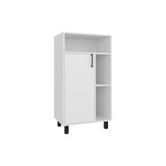 Dewar Base Cabinet, 1 Door, 3 Shelves, 4 Legs, White