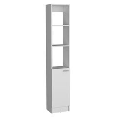 Linen Cabinet, 1 Door, 6 Shelves, White