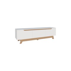 Curlew TV Stand, 2 Doors, 1 Drawer, White / Natural Oak
