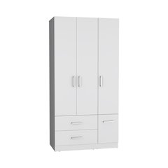 Armoire Wardrove 71", 4 Doors, Hanging Rod, 3 Cabinets, 6 Shelves, White