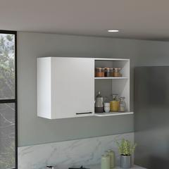 DEPOT E-SHOP Salento 2 Stackable Wall-Mounted Storage Cabinet with 2 Side Shelf, White