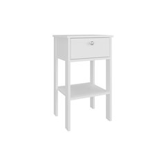McRae Nightstand, 1 Drawer, 1 Shelf, 4 Legs, White