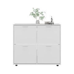 Parc Shoe Rack, 4 Doors, 4 Shelves, 4 Legs, White