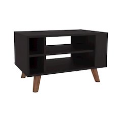 Muir Coffee Table, 4 Shelves, 4 Legs, Black Wengue