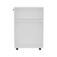 Saltillo Storage Cart, 2 Shelves, 4 Wheels, White
