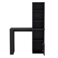 Ripley Writing Desk With Bookcase and Cabinet, Black
