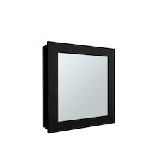 Asheboro Medicine Cabinet with 2 Shelves, 1 Door, and 1 Mirror, Black Wengue