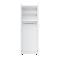 London Armoire, Two Shelves, Rod, Double Door Cabinet Armoire, White
