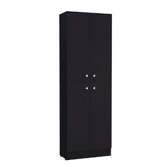 Kitchen Pantry 71" H, 4 Doors, 5 Adjustable Shelves, Laundry, Black