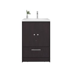 Olney Bathroom Vanity, 2 Doors, 1 Drawer, Black Wengue