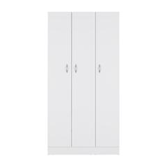 Westbury Wardrobe Armoire with 3-Doors and 2-Inner Drawers, White