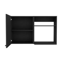 DEPOT E-SHOP Salento 2 Stackable Wall-Mounted Storage Cabinet with 2 Side Shelf, Black