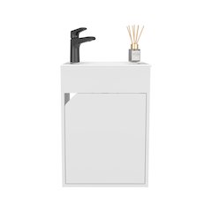 Klawock Bathroom Vanity, 1 Door, White