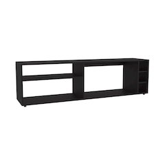 Weir Tv Stand, 6 Shelves, 60" TV Capacity, Black Wengue