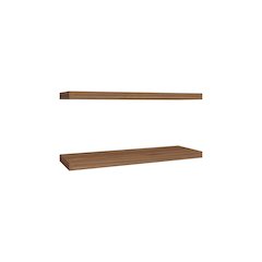 Belville Floating Shelves, 2 Shelves, 1.50" H, Mahogany