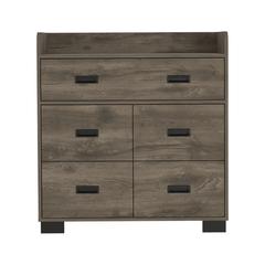 DEPOT E-SHOP Neptune Dresser, One Ample Drawer, Four Drawers, Four Legs, Countertop, Dark Brown, For Bedroom