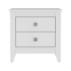 DEPOT E-SHOP Oasis Nightstand, Two Shelves, Four Legs, Countertop-White, For Bedroom
