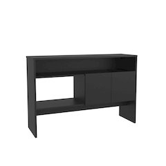 Salcha Console Table with 2 Doors and 3 Shelves, Black
