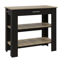 Delos 40Kitchen Island Black-Light Oak