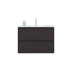 Depew Bathroom Vanity, 2 Drawers, Black Wengue