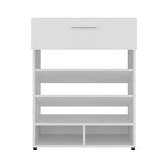 Kearns Shoe Rack,1 Door,4 Legs,5 Shelves,White