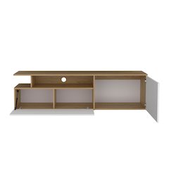 Virgil Tv Stand 60" TV Capacity, Natural Oak  /  White