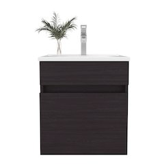 Naknek Bathroom Vanity, 1 Door, Black Wengue