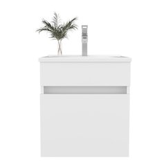 Naknek Bathroom Vanity, 1 Door, White
