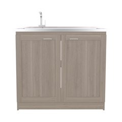 Bickleton Utility Sink Cabinet, 2 Doors, 2 Shelves, White Oak