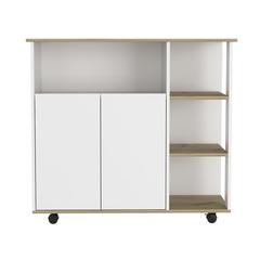 St. Thomas Kitchen Cart - Light Oak - White
