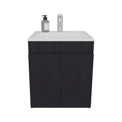 Rayle Bathroom Vanity, 2 Doors, Black Wengue