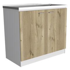 Salento Freestanding Sink - White/Light Oak