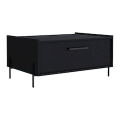 Juneau Coffee Table, 1 shelf, 4 legs, Black