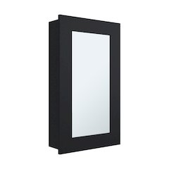 Kiana Medicine Cabinet, 1 Door, 3 Shelves, 25.70" H, 1 Mirror, Black Wengue