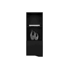 Salem Wall Cabinet with 1 Door and 3 Shelves, Black