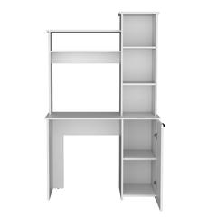 Computer Desk with Ample Work Surface, Hutch Storage and Single Door Cabinet