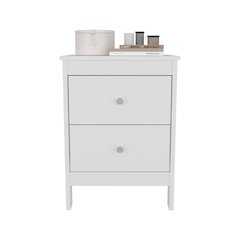 Norge Nightstand, 2 Drawers, White
