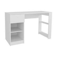 Tolsona Desk, 1 Drawer, 2 Shelves, White