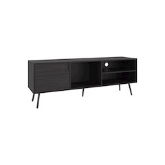 Ekwok TV Stand, 1 Door, 3 Shelves, Black