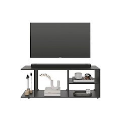 Sudley Entertainment Center with 4 Shelves and 4 Legs, Black