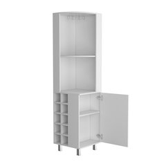 Morocco Corner Bar Single Door Cabinet Two Shelves, Ten Built-in Wine Rack