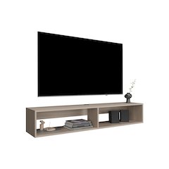 Lakes TV Stand with 2 Shelves, White Oak