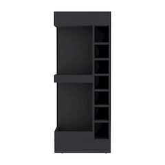 Parker Bar Cabinet, 16 Shelves, Black Wengue