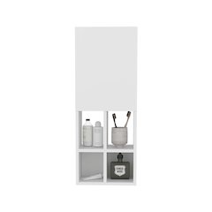 Kinta Wall Cabinet, 1 Door, 5 Shelves, White