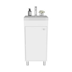 Valdez Bathroom Vanity, 1 Door, 4 Legs, 2 Shelves, White